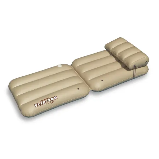 Swim Central 88" Inflatable Beige Adjustable Flip-Top Swimming Pool Lounger Raft {1}