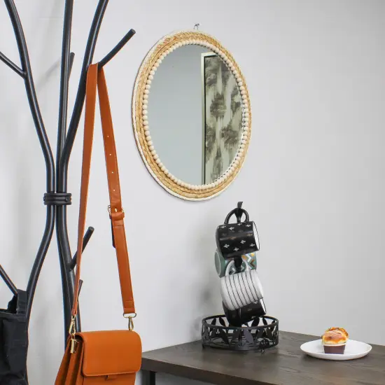 Creekview Home Emporium Bohemian Decor Round Rattan Mirror - 20in Rustic Mirror {6}