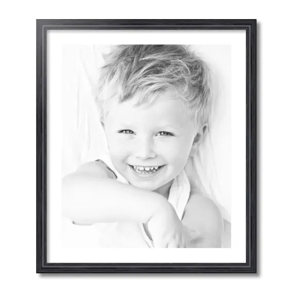 ArtToFrames 24x28" Matted Picture Frame with 20x24" Single Mat Photo Opening Framed in 1.25" Black and 2" Mat (FWM-4083-24x28) {4}