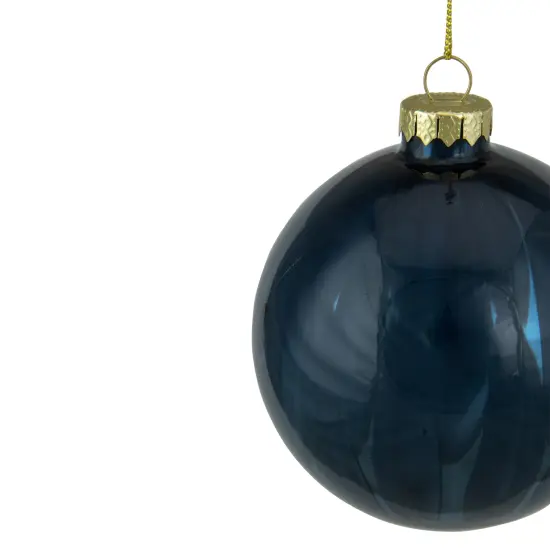 Northlight Shiny Glass Christmas Ball Ornament - 4" - Midnight Blue {5}