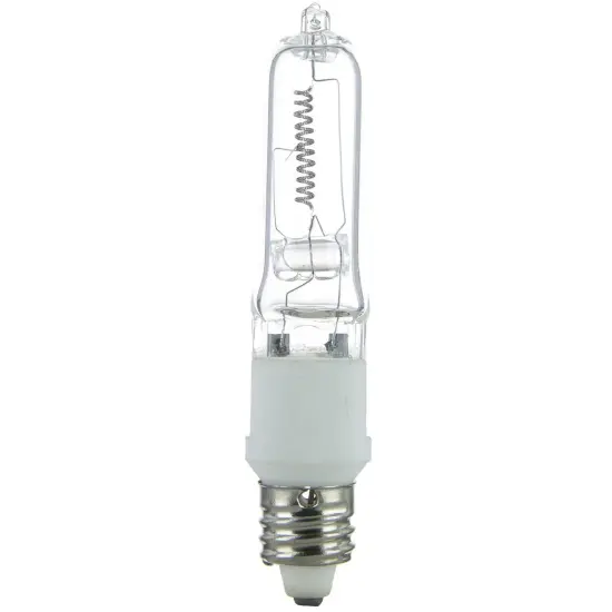 SUNLITE 100w Single Ended T4 Mini Candelabra Base Clear Halogen Lamp Bright White {1}