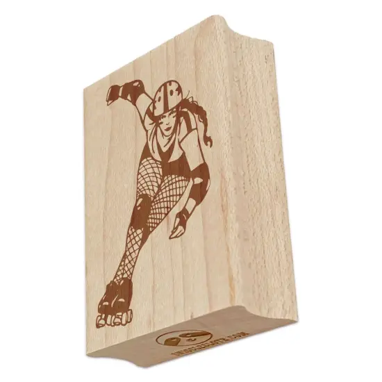Roller Derby Girl Skates Skater Rectangle Rubber Stamp for Stamping Crafting {2}