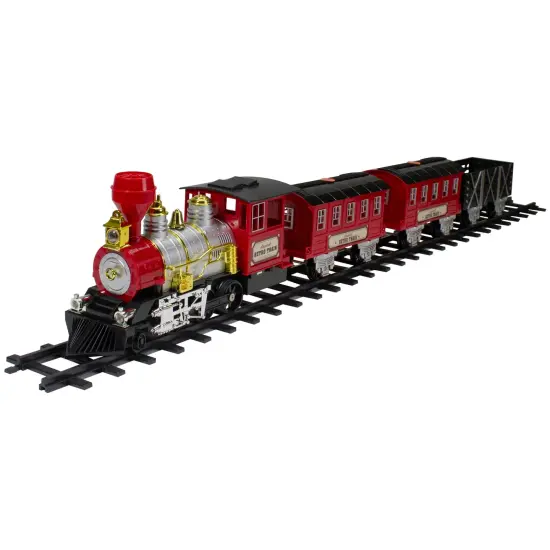 Northlight 24-Piece Battery Operated Lighted and Animated Christmas Train Set with Sound Red {1}