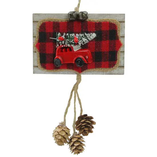 Northlight 7.5" Red Truck Hauling the Christmas Tree Ornament {3}