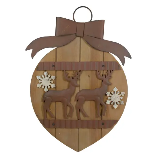 Northlight Rustic Reindeer Christmas Ornament Wall Sign - 17.5" Beige {1}