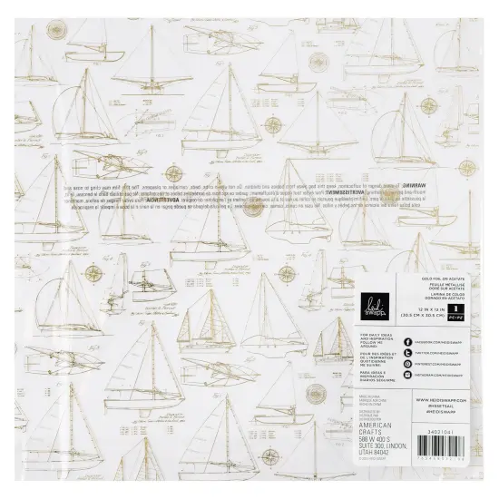 Heidi Swapp Set Sail Specialty Paper 12"X12"-Acetate W/Gold Foil {1}