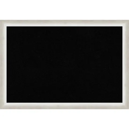 Two Tone Wood Framed Corkboard, Black Cork Two Tone Silver {1}
