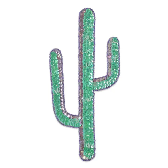 8 3/4" x 4" Cactus Sequin Applique/Patch {1}