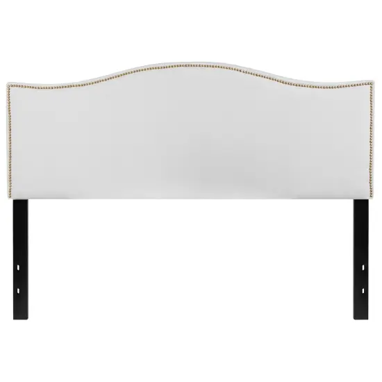 Emma and Oliver Arched Headboard with Accent Nail Trim {7}