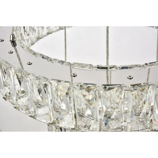 Monroe Integrated LED chip light Chrome Pendant Clear Royal Cut Crystal {4}