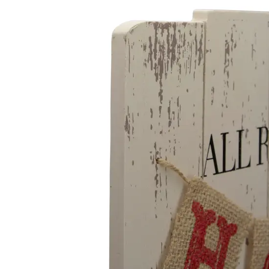 Northlight 24-Inch Lighted All Roads Lead Home Vintage Red Trailer Christmas Wall Sign Beige {4}