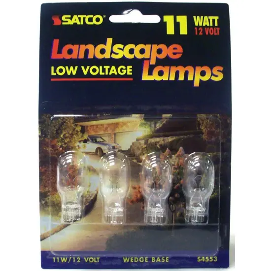 Satco S4553 11W 12V T7 W2.1x9.5d Mini Wedge Landscape Lamps 12V - 4 bulbs pack {1}