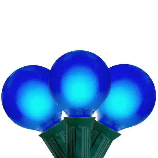 Northlight G50 Globe Satin Finish Christmas String Lights - Blue - 13.75' Green Wire - 15ct {3}