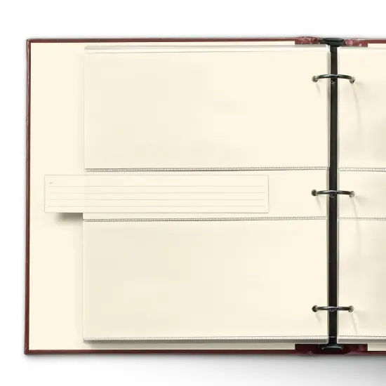 Gallery Leather Photo Album 4x6-3 Ring Binder Photo Album, 60 Pages for 120 Photos, Fillable, Can Fit 8x10 and 5x7 Photos, Handcrafted - 11.75 x 10.5 " Acadia Burgundy {3}