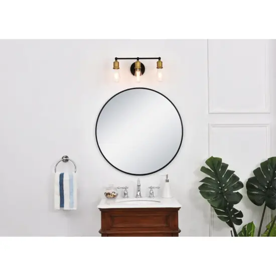 Serif 3 light brass and black Wall Sconce {2}