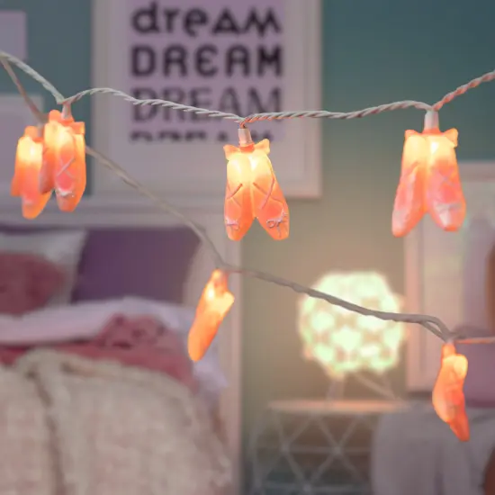 Northlight Ballerina Shoe Indoor Outdoor Patio Light Set - 6'- White Wire - 10ct Pink {1}