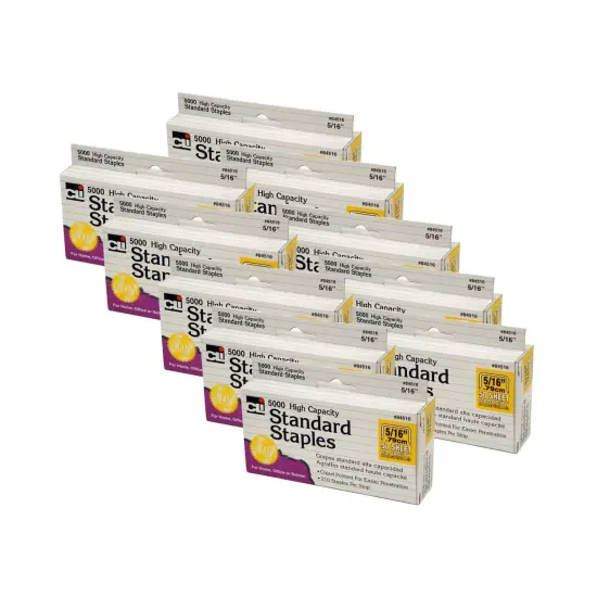 High Capacity Standard Staples, 5000 Per Pack, 10 Packs {1}