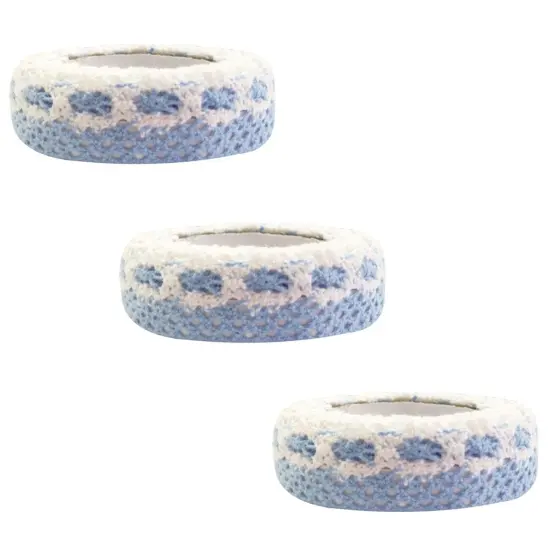 Wrapables Colorful Decorative Adhesive Lace Tape (Set of 3) Blue {1}