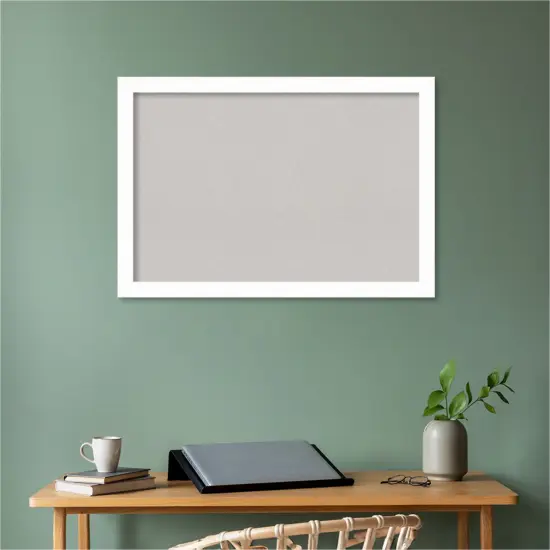 Basic Narrow Wood Framed Corkboard, Grey Cork Basic White {5}