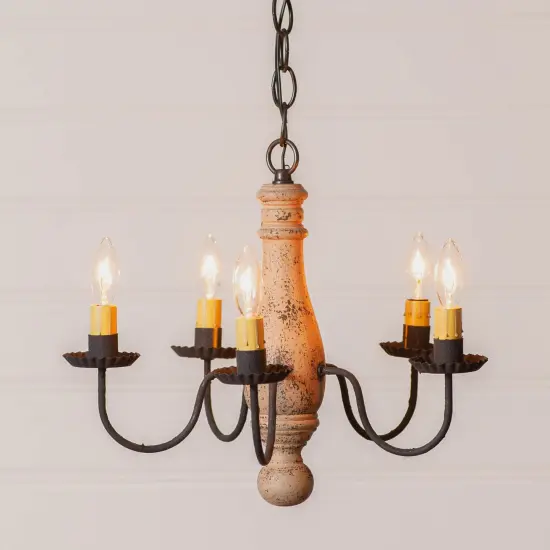 Bed and Breakfast Chandelier in Hartford Black with Red Stripe {3}