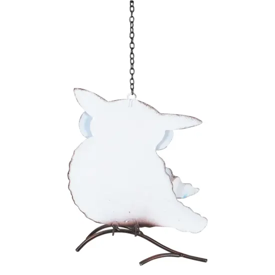 Northlight 7.75" Blue and Yellow Metal Owl Outdoor Wall Hanging {6}