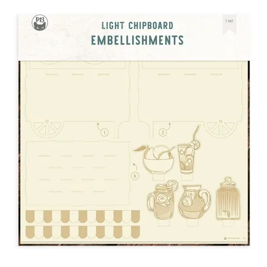 Fresh Lemonade Light Chipboard 3D Base 12"X12"-Lemonade Cart {1}