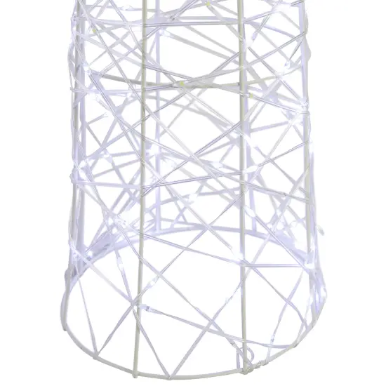 Northlight LED Lighted Twinkle Outdoor Christmas Cone Trees - 39.5" - Silver - Set of 3 White {6}