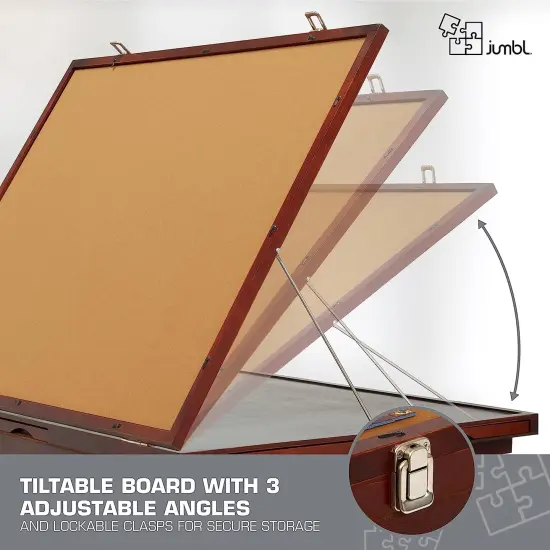 Jumbl 1000 Piece Puzzle Board 23&rdquo; x 31&rdquo; with Drawers and Removable Cover White {9}