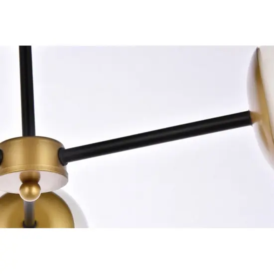Briggs 26 inch flush mount in black and brass with white shade {6}