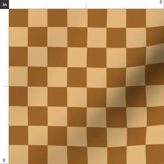 Various Fabrics by the Yard or Fat Quarter Vintage Brown Retro Warm 70S Checkered Chocolate Pop Art Checkerboard Checks Small Scale Custom Printed Fabric by Spoonflower {4}