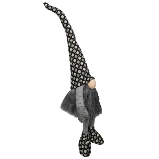 Northlight SittingGnome with Matching Hat and Shoes Christmas Figure - 18" - Gray and Black {4}