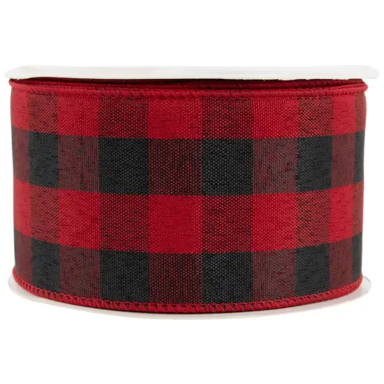 Northlight Black and Red Check Plaid Wired Craft Christmas Ribbon 2.5" x 10 Yards {5}