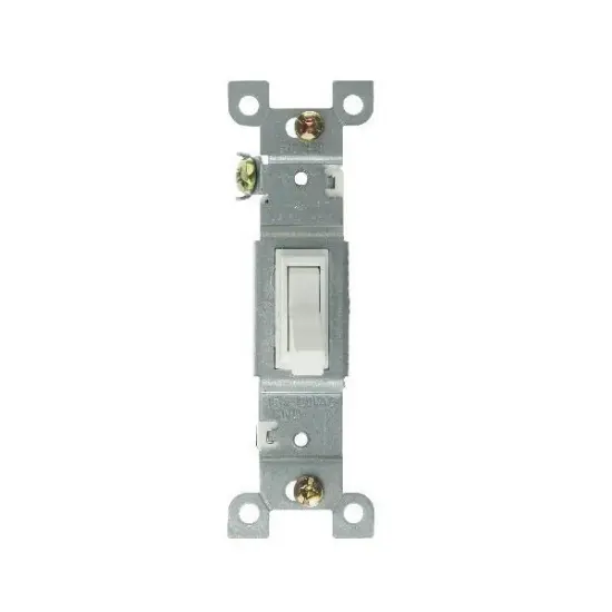 12Pk - SUNLITE WHITE ON/OFF SWITCH GROUNDED E505 Carded White {1}
