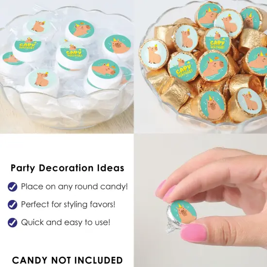 Big Dot of Happiness Capy Birthday - Capybara Party Small Round Candy Stickers - Party Favor Labels - 324 Count {6}
