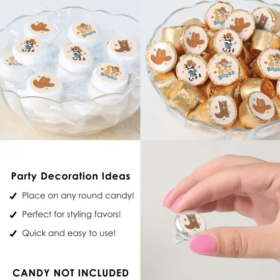 Big Dot of Happiness My First Rodeo - Little Cowboy 1st Birthday Party Small Round Candy Stickers - Party Favor Labels - 324 Count {5}