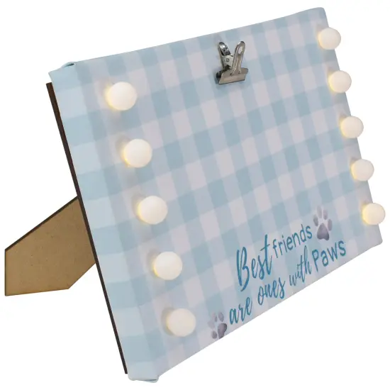 Northlight LED Lighted "Best Friends with Paws" Canvas with Photo Clip - 10.25" White {4}