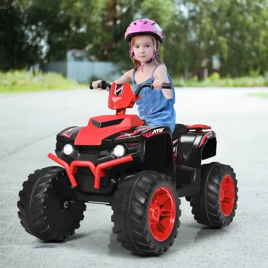 Costway 12V Kids 4-Wheeler ATV Quad Ride On Car w/ LED Lights MusicUSB {7}