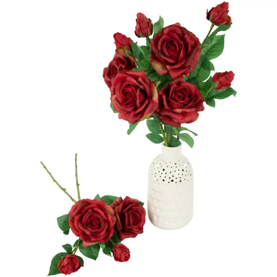 Northlight Real Touch&trade; Red Artificial Rose Stems, Set of 6 - 26" {4}