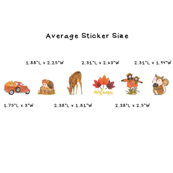 Wrapables Waterproof Vinyl Stickers for Water Bottles, Laptop, Phones, Skateboards, Decals for Teens, 100pcs Autumn {6}