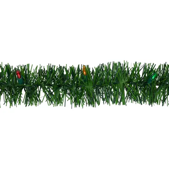 Northlight Pre-Lit LED Battery Operated Pine Artificial Christmas Garland - 18' x 3" - Multicolor Lights Green {5}