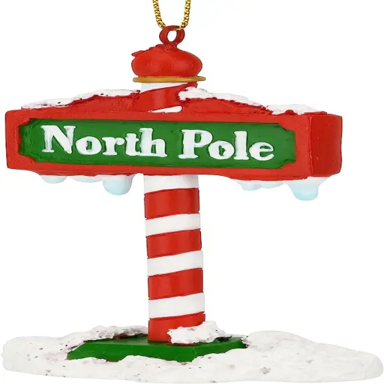 Tree Buddees The North Pole Sign Covered in Snow Christmas Tree Ornaments {5}