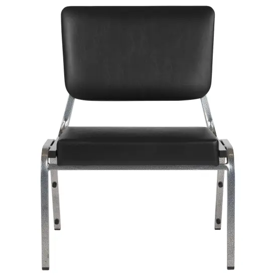 Emma and Oliver 1000 lb. Antimicrobial Bariatric Open Back medical Guest Arm Chair Black Fabric {8}