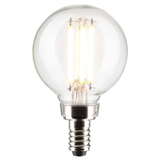 Satco 4w G16.5 Globe Filament LED 3000K Candelabra Base Dimmable - 40w equiv Warm White {2}