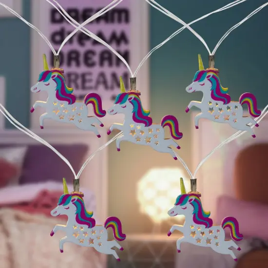 Northlight Unicorn Mini Christmas Light Set - 3' Clear Wire - 10ct White {1}