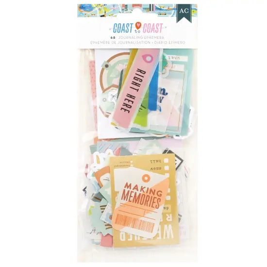 American Crafts Coast-to-Coast Ephemera Die-Cuts 68/Pkg-Journaling, Foil {1}