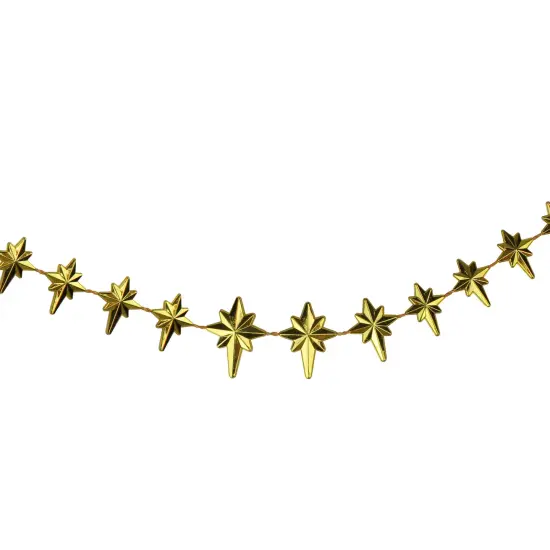 Northlight Shiny Star of Bethlehem Christmas Garland - 9' x 1" - Gold - Unlit {1}