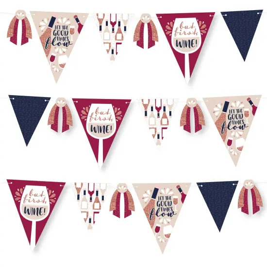 Big Dot of Happiness But First, Wine - DIY Wine Tasting Party Pennant Garland Decoration - Triangle Banner - 30 Pieces {1}