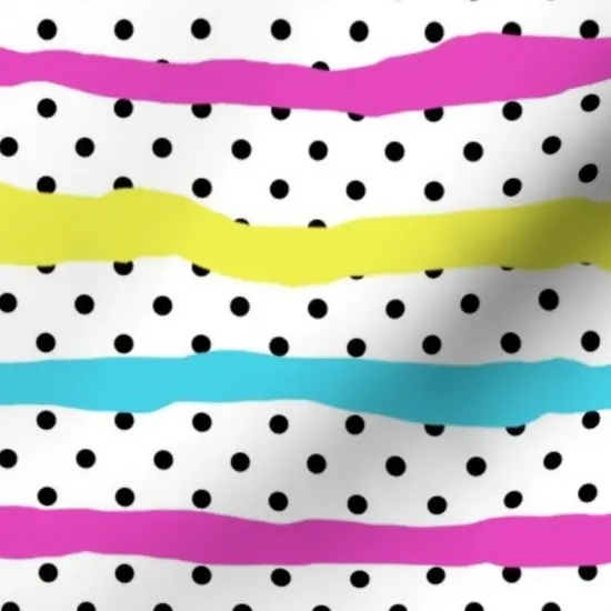 Various Fabrics by the Yard or Fat Quarter Neon Party Stripes Polka Dots Festive Celebration Birthday 90S 80S Blue Yellow Pink Custom Printed Fabric by Spoonflower {7}