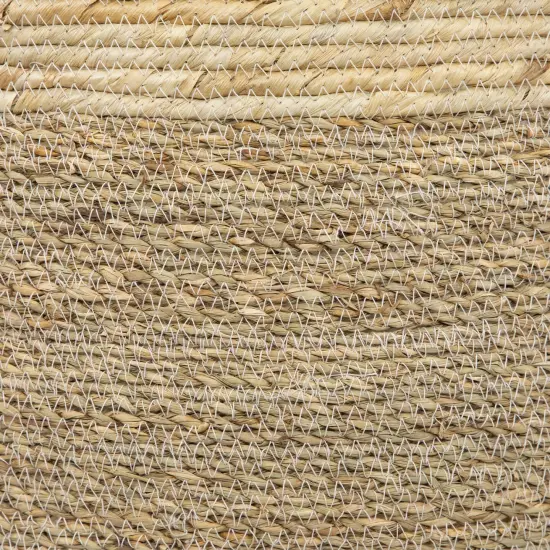 Northlight Set of 3 Twisted Weave and Zig Zag Sewn Seagrass Storage Baskets 16.5" Beige {7}