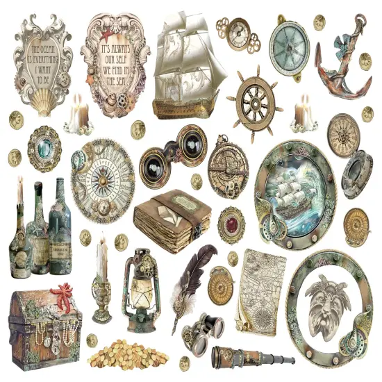 Stamperia Die-Cuts-Songs Of The Sea Ship And Treasures {2}